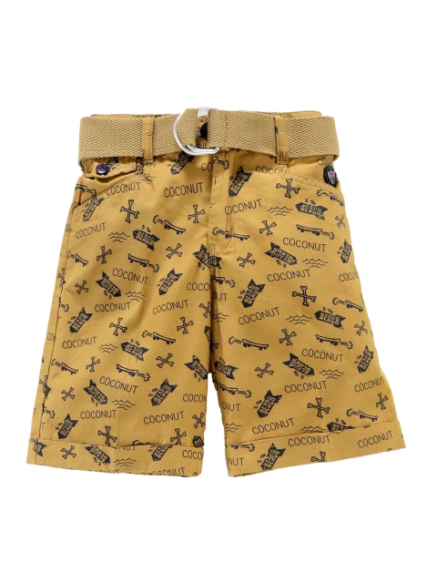 

Noddy Boys Yellow Printed Regular Fit Regular Shorts