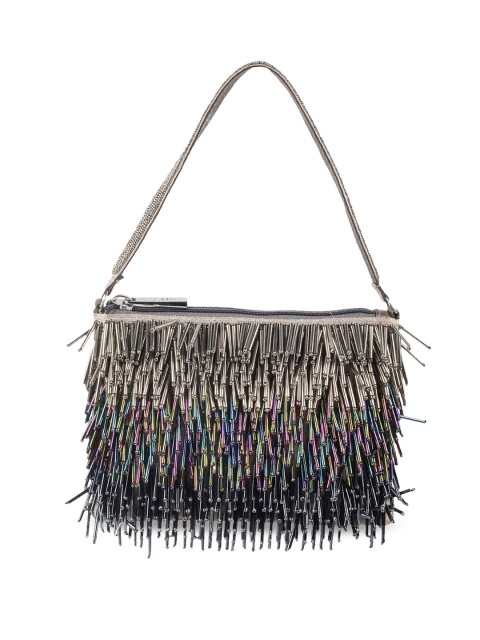 

Metro Grey Embroidered Purse Clutch