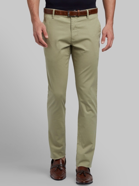 

Parx Men Olive Green Tapered Fit Solid Chinos