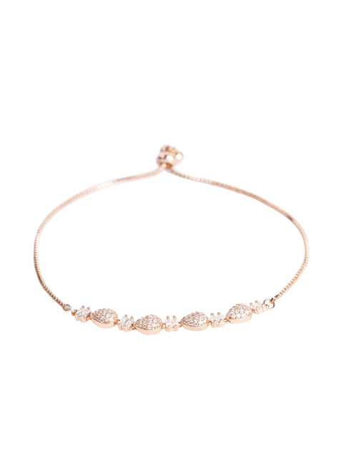 

shaze Gold-Toned Rhodium-Plated Link Bracelet