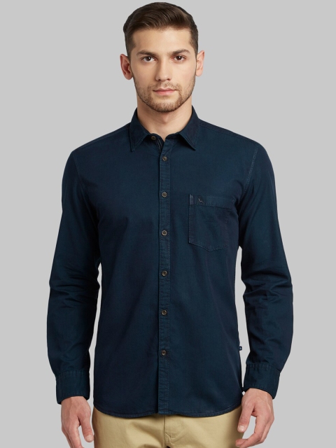 

Parx Men Navy Blue Slim Fit Solid Casual Shirt