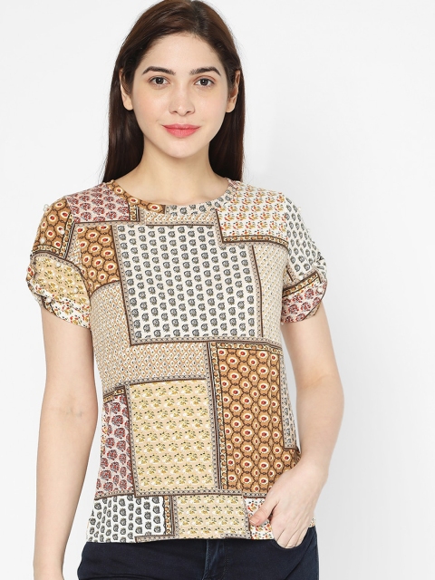 

Deal Jeans Women Yellow Printed Top