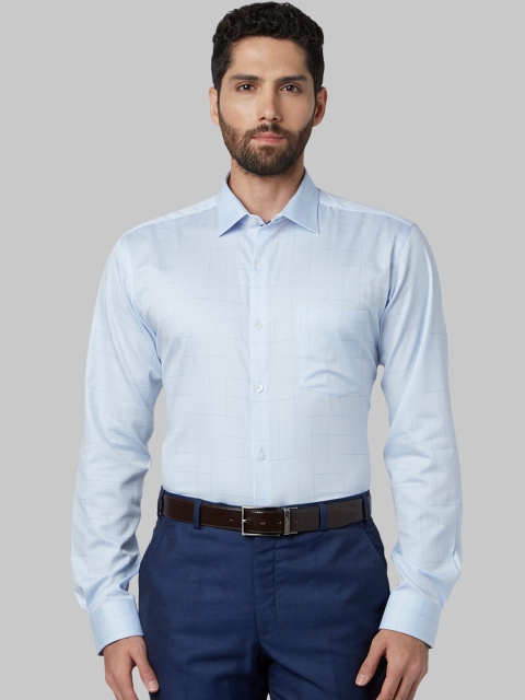 

Park Avenue Men Blue Slim Fit Checked Formal Shirt