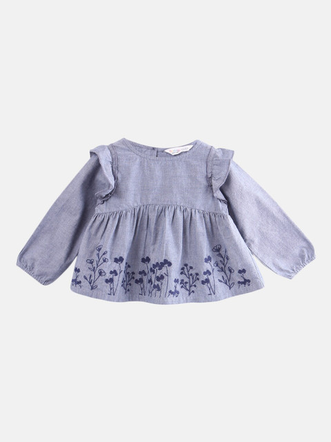 

Beebay Girls Grey Embroidered Top