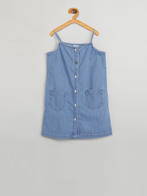 max Girls Blue Striped Shirt Style Top
