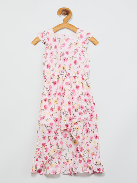 

max Girls Pink Printed Maxi Dress