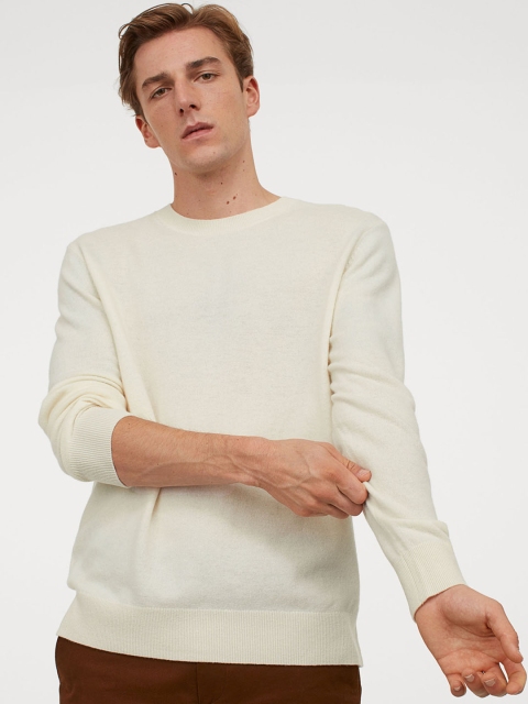 

H&M Men White Merino Wool Sweater