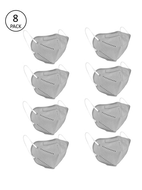 

OOMPH Adults Pack of 8 Anti-Pollution Reusable 5-Ply KN95 Mask, Grey