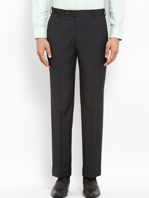 

Park Avenue Men Brown Regular Fit Checked Formal Trousers