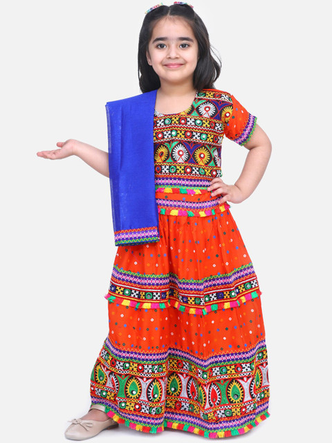 

BownBee Orange Ready to Wear Lehenga & Blouse with Dupatta