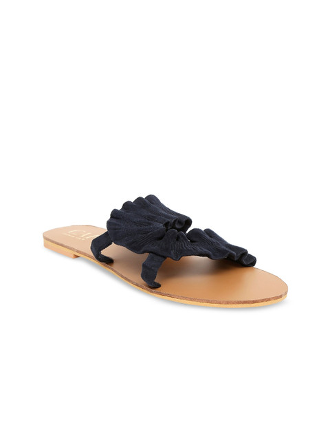 

CAI Women Navy Blue Solid Suede Open Toe Flats