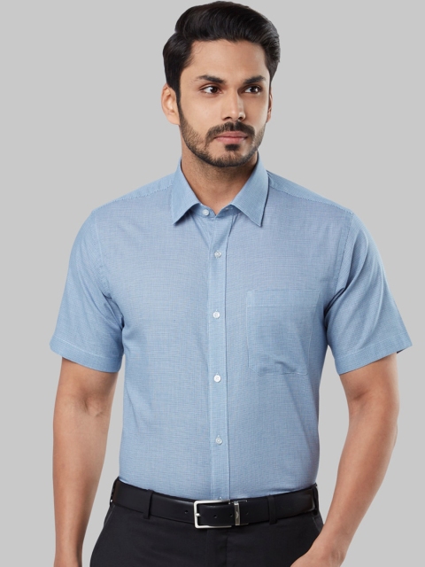 

Raymond Men Green & Blue Regular Fit Printed Formal Shirt