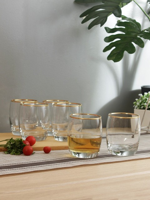 

Ocean Set Of 6 Transparent Solid Ivory Hi Ball Glasses