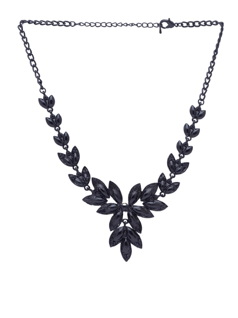 

Globus Black Cubic Zirconia Statement Necklace