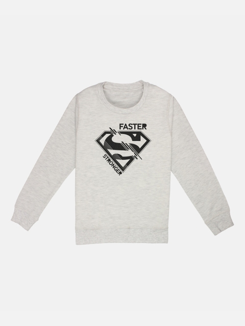 

Kids Ville Boys Grey Melange Superman Printed Sweatshirt