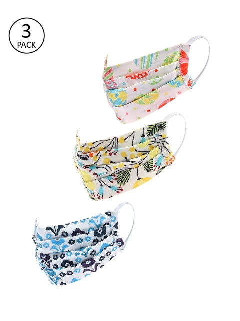 

LEGAL BRIBE Pack Of 3 Reusable 3-Ply Printed Cotton Mask, Multi