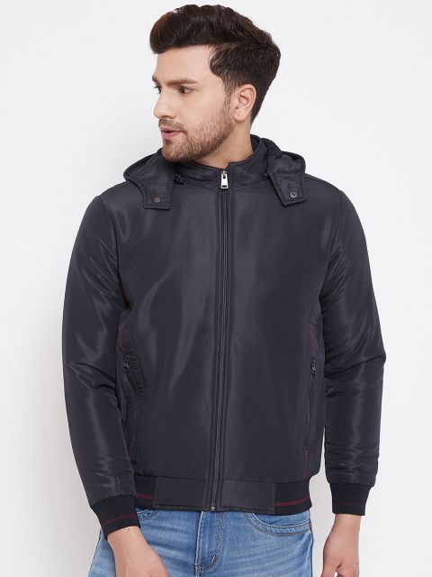 

Spirit Men Navy Blue Solid Windcheater Bomber