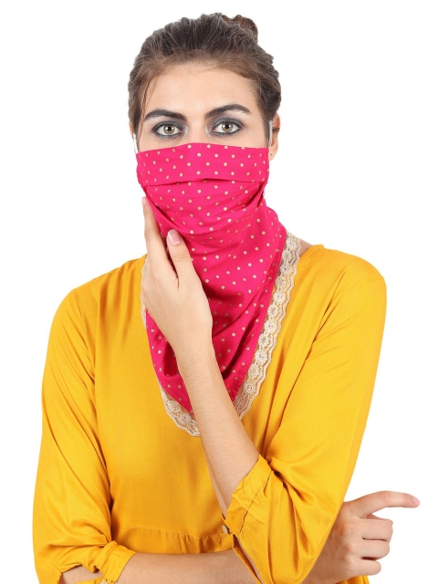 

Swiss Design Women 2-Ply Reusable Pack Of 1 Scarf Style Mask, Pink