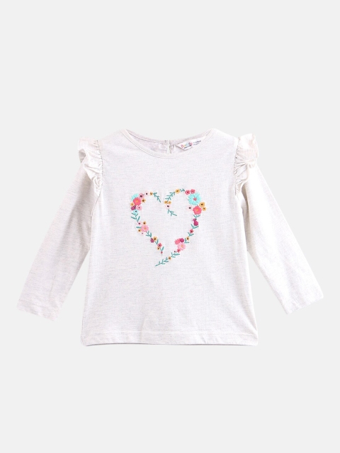 

Beebay Girls Off-White Printed Round Neck T-shirt