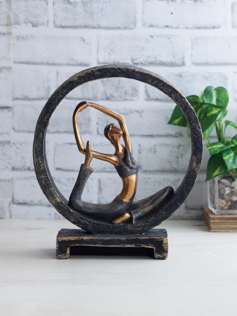 

TAYHAA Blue & Gold-Toned Pristine Lady Yoga Pose Figurine Showpiece