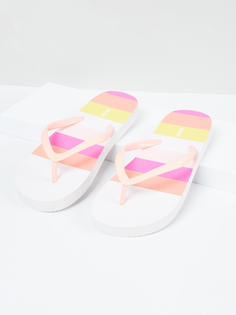 

max Girls Pink & White Colourblocked Thong Flip-Flops