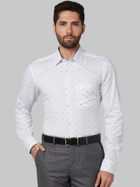 

Park Avenue Men White Slim Fit Self Design Formal Shirt