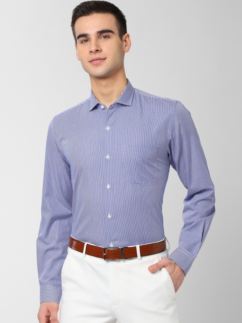 

Peter England Men Blue Slim Fit Striped Formal Shirt