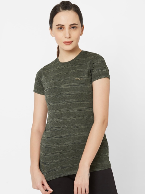 

Sweet Dreams Women Green Self Design Round Neck T-shirt