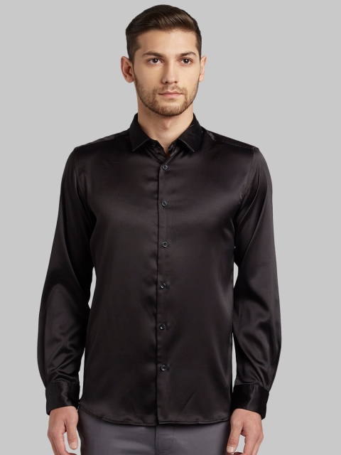 

Parx Men Black Slim Fit Solid Casual Shirt