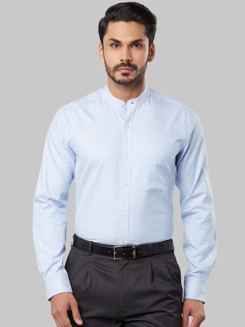 

Raymond Men Blue Regular Fit Self Design Formal Shirt