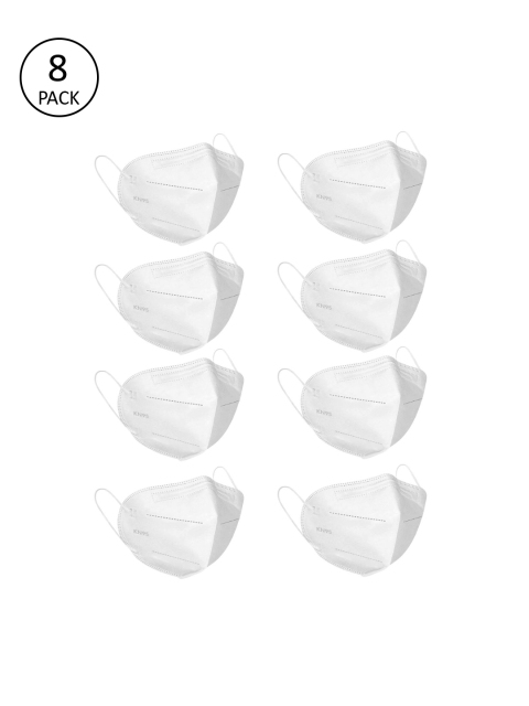 

OOMPH Unisex White Solid Pack of 8 Reusable 5-Layer KN95 Mask