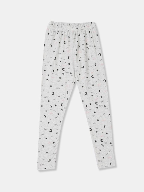

Cherokee Girls Grey & Black Printed Ankle-Length Leggings