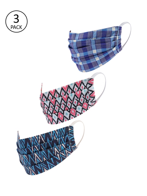 

LEGAL BRIBE Women Pack of 3 Multicoloured 3-Ply Printed Cotton Mask, Multi