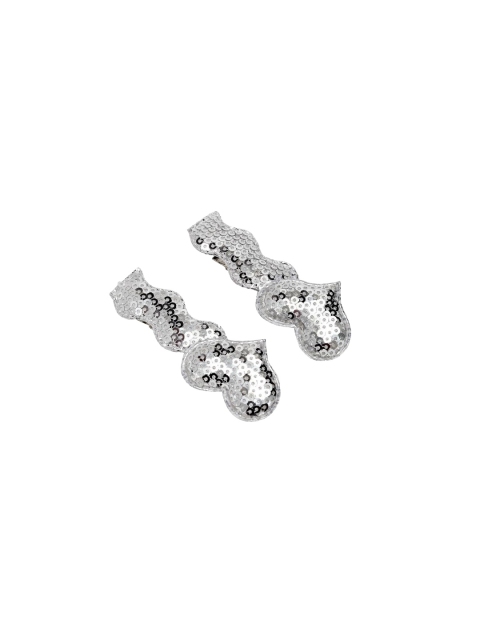 

Stoln Girls Silver-Toned Set of 2 Embellished Alligator Hair Clips
