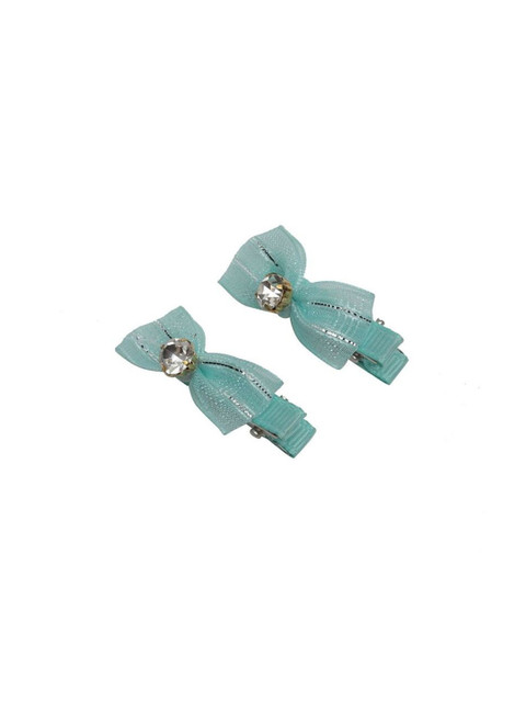 

Stoln Girls Turquoise Blue Set of 2 Embellished Alligator Hair Clips