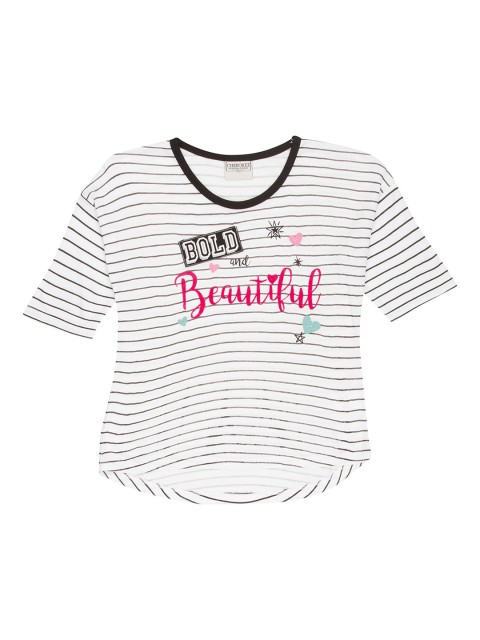 

Cherokee Girls White & Pink Striped Top