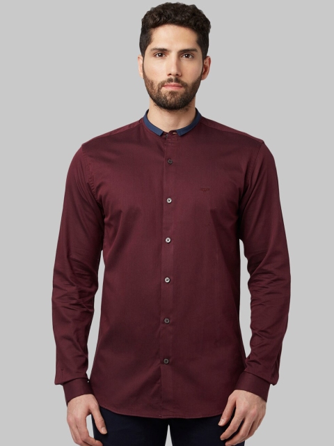

Park Avenue Men Maroon Slim Fit Solid Party Shirt