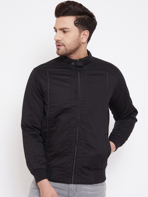 

Spirit Men Black Solid Windcheater Bomber