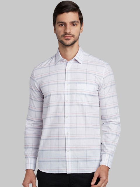 

Parx Men White & Blue Slim Fit Printed Casual Shirt