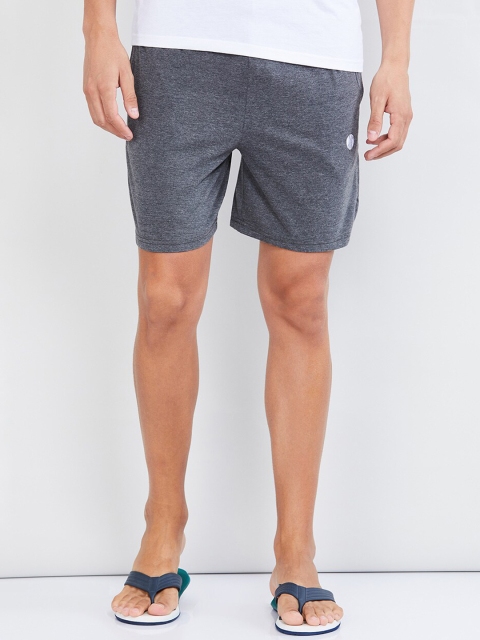 

max Men Grey Solid Lounge Shorts