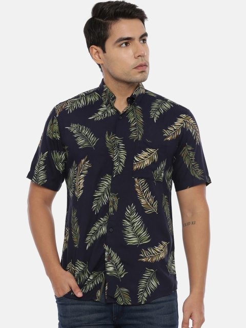 

Bene Kleed Men Navy Blue & Green Regular Fit Printed Casual Shirt