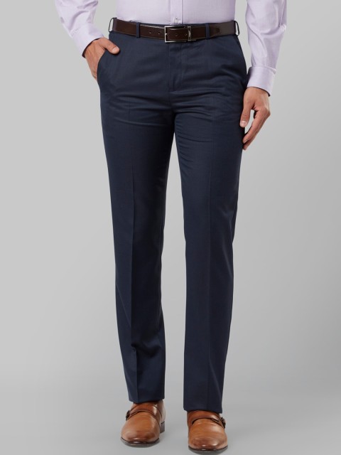 

Raymond Men Blue Regular Fit Solid Formal Trousers