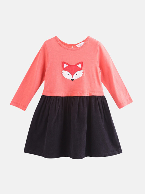 

Beebay Girls Pink & Black Colourblocked A-Line Dress