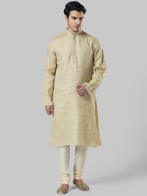 

Ethnix by Raymond Men Beige Solid Straight Kurta