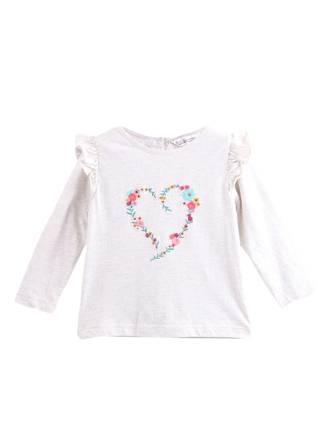 

Beebay Infant Girls Off-White Embroidered T-shirt