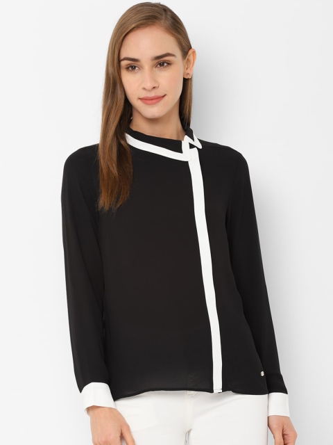 

Allen Solly Woman Black & White Colourblocked Top