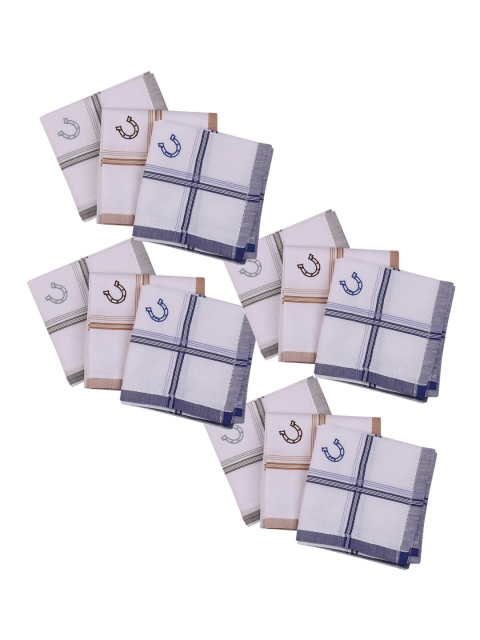 

Blacksmith Men Pack Of 12 White Patterned Handkerchief Accessory Gift Set