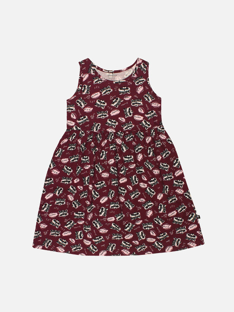 

PROTEENS Girls Maroon Printed A-Line Dress