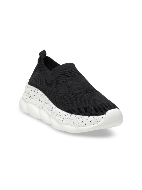 

Carlton London sports Women Black Memory Foam Slip-On Sneakers