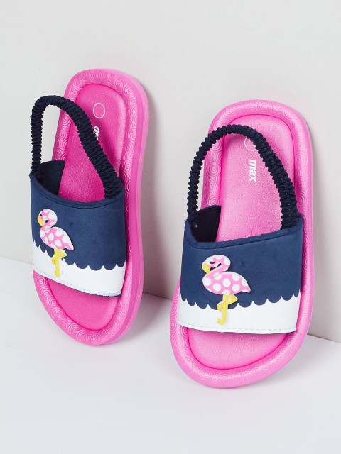 

max Girls Blue & Pink Embellished Sliders